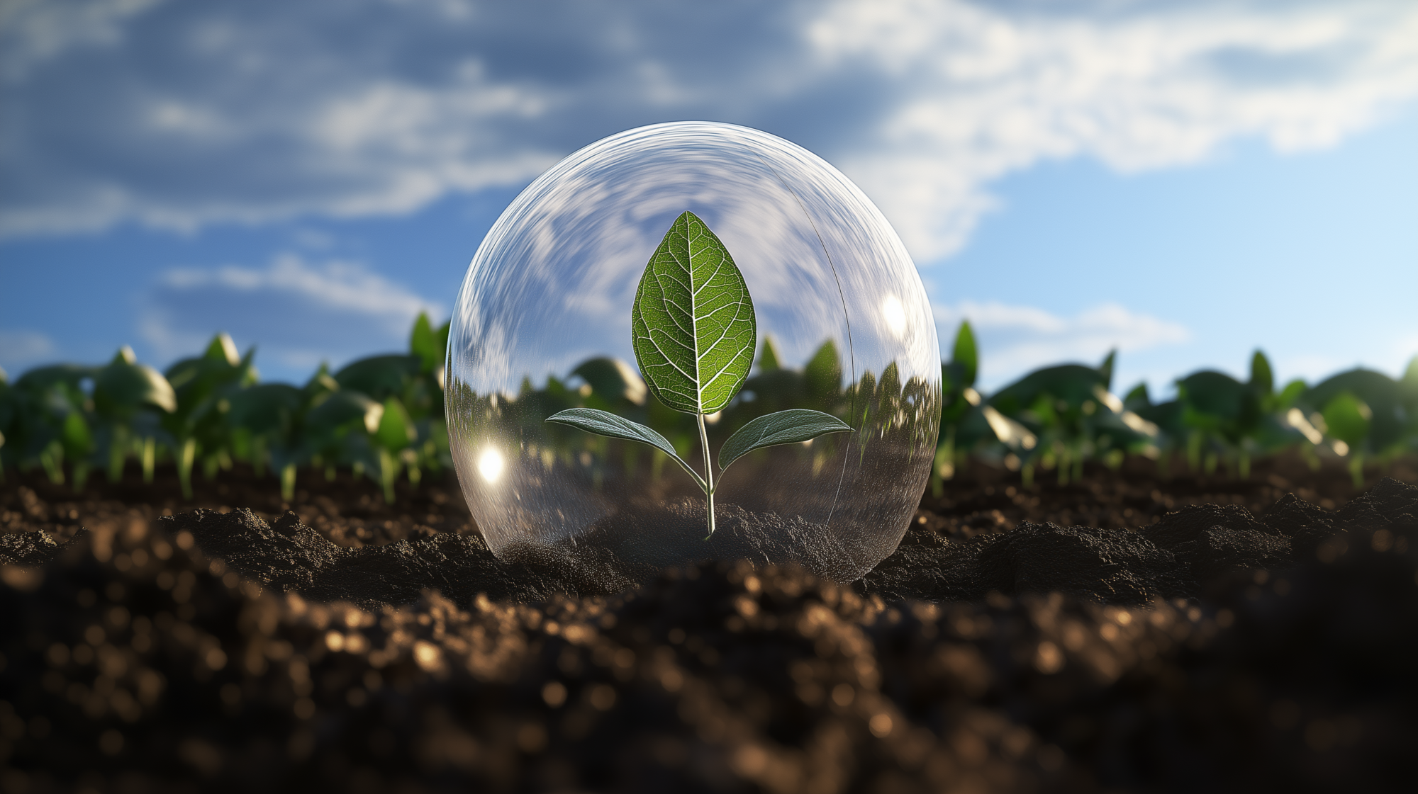 maiaconsulting_A_small_plant_growing_inside_a_transparent_bubble_784174a7-c204-4e28-a18b-82b95e2d580e